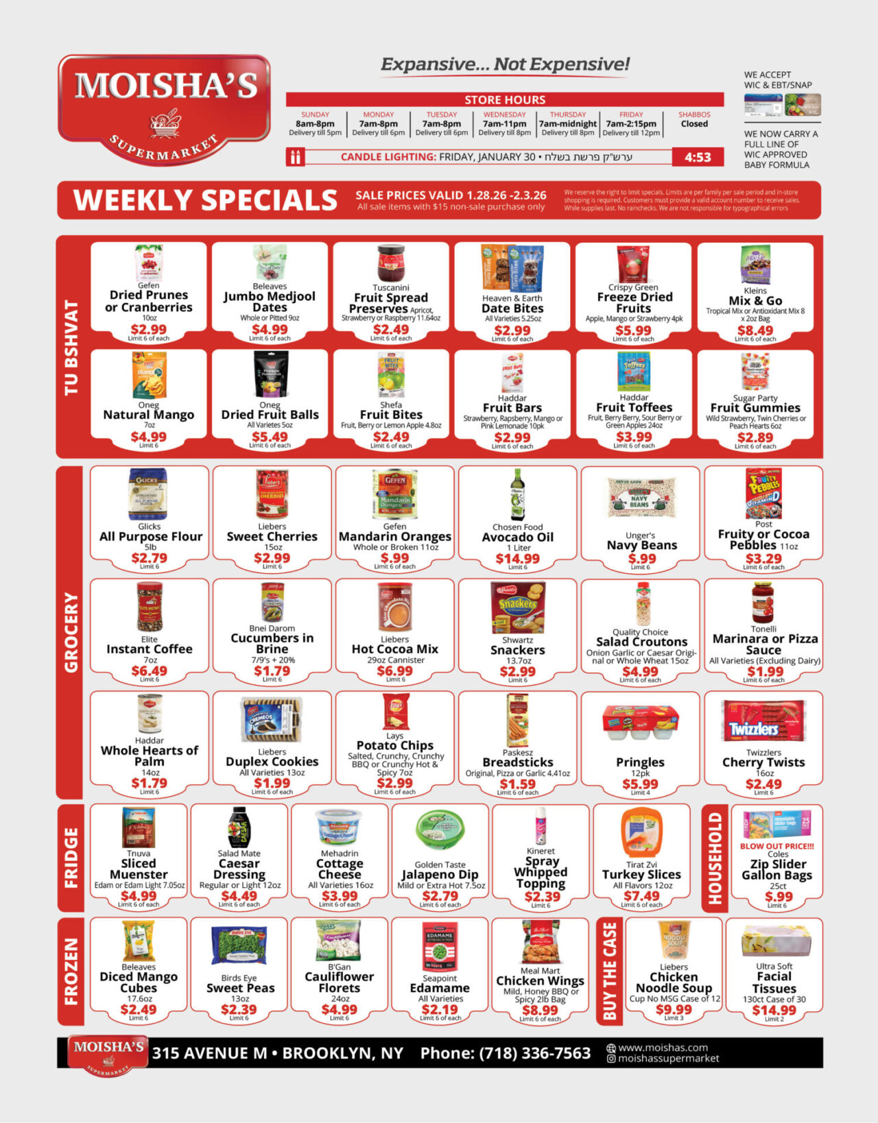 In Store Specials - Moishas